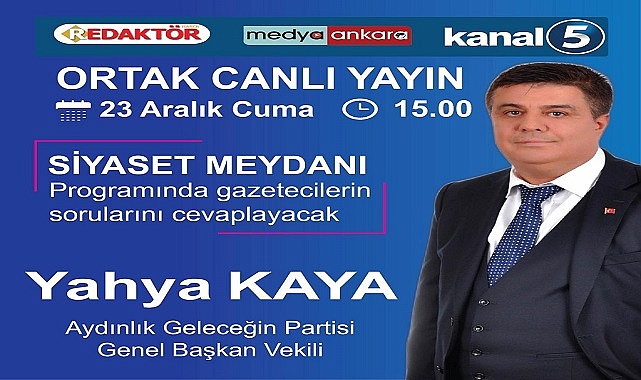 YAHYA KAYA  KANAL 5 CANLI YAYININDA