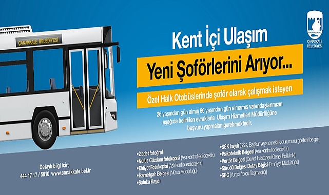 Kent İçi Ulaşım Yeni Şoförlerini Arıyor...