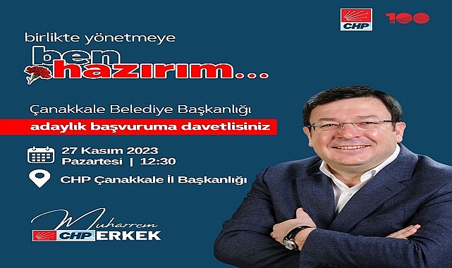 Muharrem Erkek 27 Kasım'da adaylığını açıklıyor