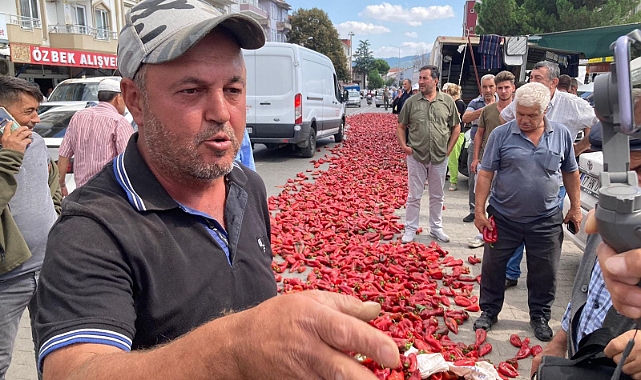 Yenice İlçesinde Üretici Kapya Biberlerini Yola Dökerek Tepki Gösterdi