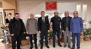 Gazeteclilerden, Çanakkale İl Özel İdaresi Genel Sekreteri  Altındağ'a hayırlı olsun ziyareti