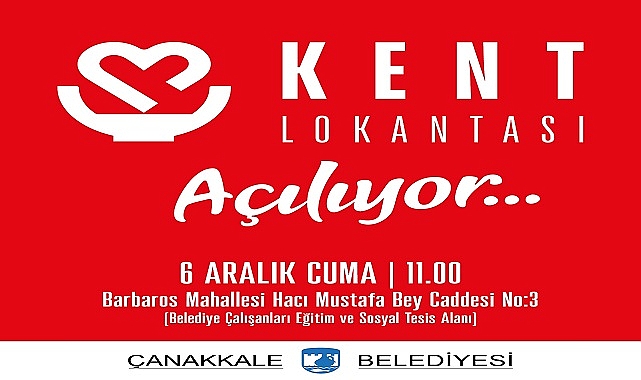 Çanakkale Belediyesi Kent Lokantası Açılıyor