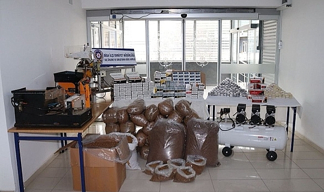 Biga İlçesinde  327 kilo kaçak tütün ele geçirildi
