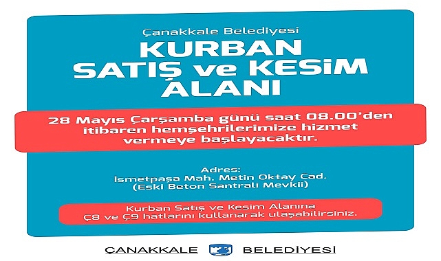 Çanakkale Belediyesinden, Kurban Satış ve Kesim Alanına İlişkin Bilgilendirme ve Önemli Duyurular