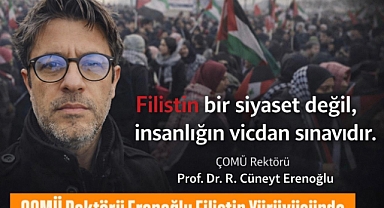 ÇOMÜ Rektörü Prf.Dr. Erenoğlu Yeni Yılın İlk Gününde Filistin İçin Yürüdü