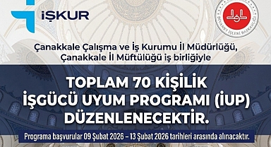 Çanakkale Müftülü 70 Kişilik İşgücü Uyum Programı Açılıyor