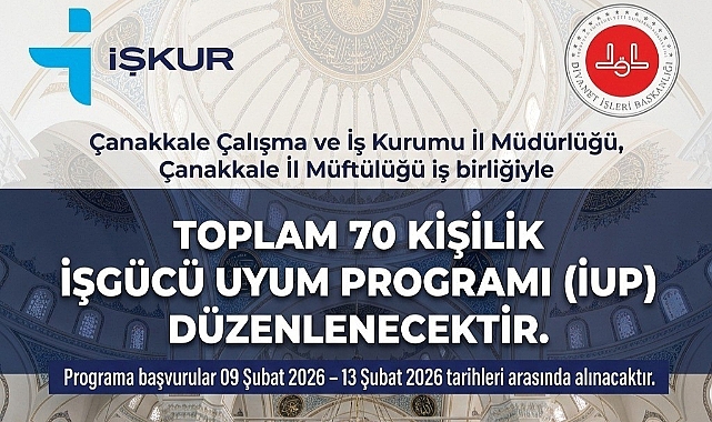 Çanakkale Müftülü 70 Kişilik İşgücü Uyum Programı Açılıyor