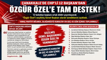 Çanakkale’de CHP’li 12 Başkan’dan Özgür Özel’e Tam Destek