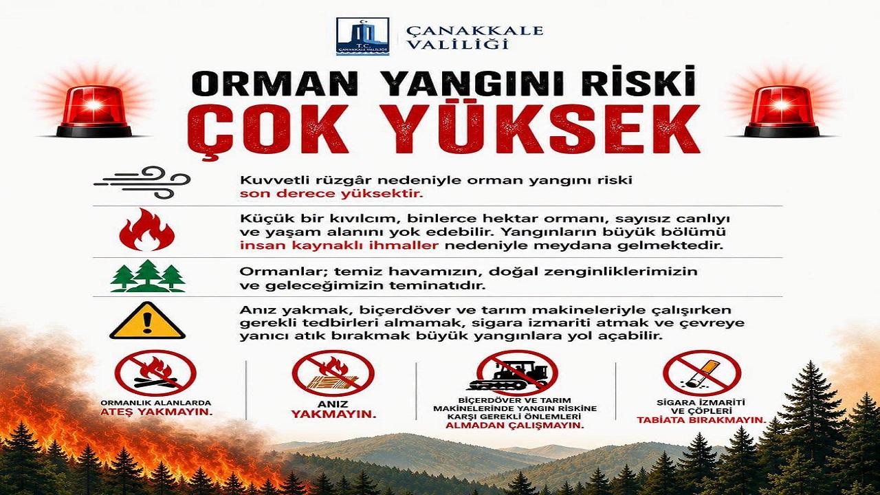 Çanakkale Valiliği’nden Kritik Orman Yangını Uyarısı: “Küçük Bir Kıvılcım Büyük Felaketlere Yol Açabilir”