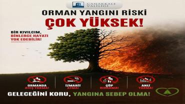 Çanakkale Valiliği'nden Orman Yangınlarına Karşı Kritik Uyarı: “Yeşil Vatanımızı Birlikte Koruyalım”