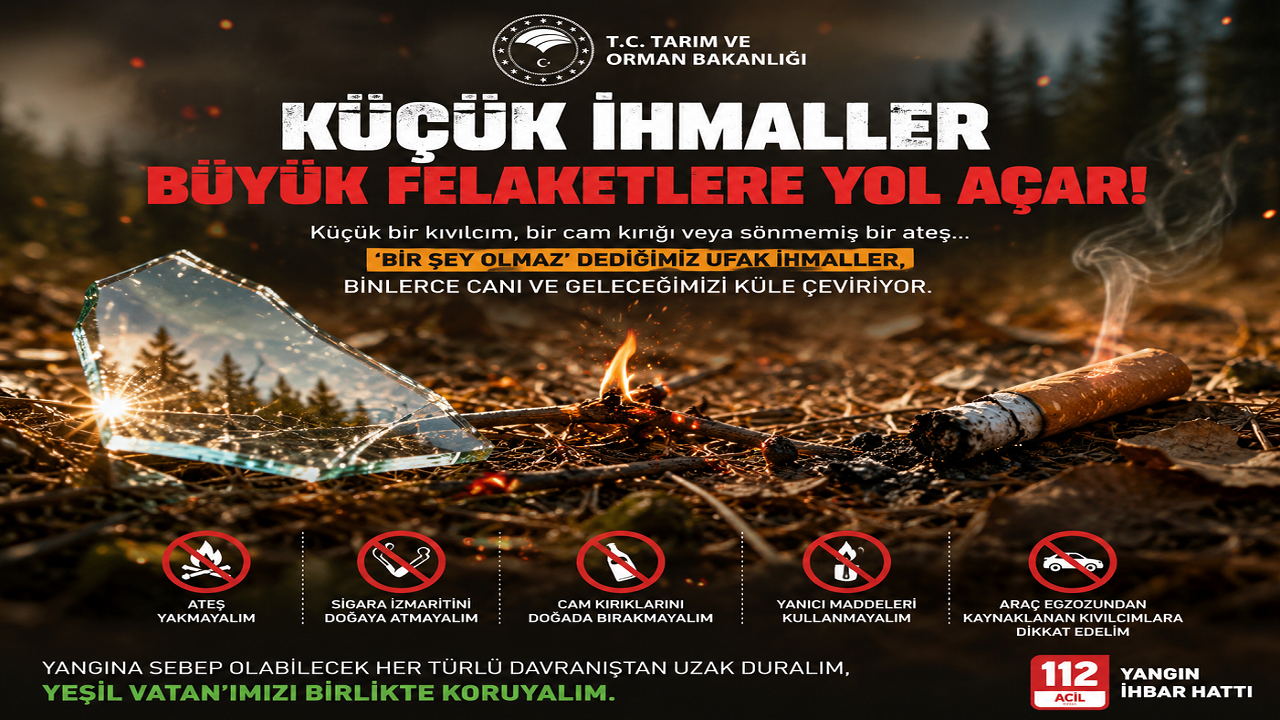 Tarım ve Orman Bakanlığı’ndan Yangın Uyarısı: “Yeşil Vatan İçin Daha Dikkatli Olalım”