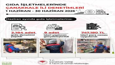 Çanakkale'de Bir Ayda 2 Bin 184 İşletme Denetlendi, 747 Bin TL Ceza Kesildi
