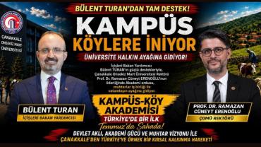 TÜRKİYE’DE BİR İLK! BÜLENT TURAN VE ÇOMÜ İŞ BİRLİĞİYLE KAMPÜS KÖYLERE İNİYOR, ÜNİVERSİTE HALKIN AYAĞINA GİDİYOR!